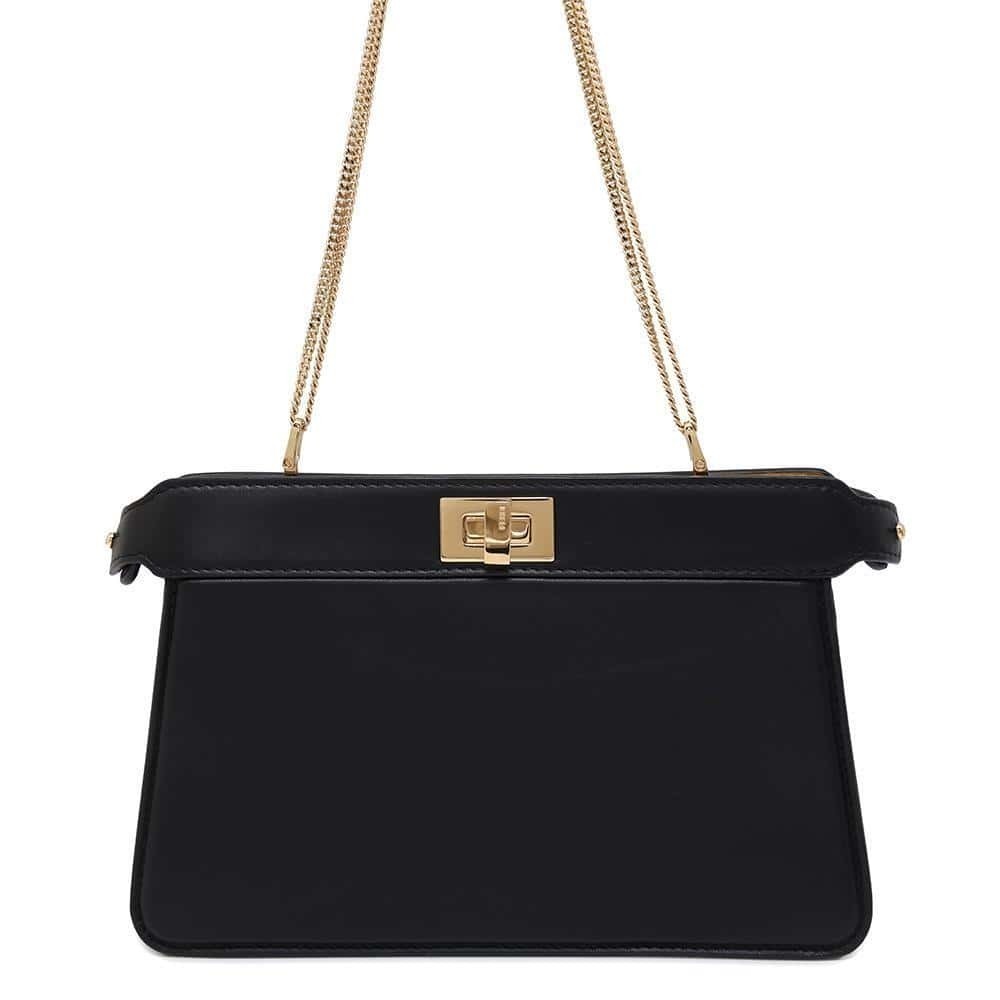 Fendi Peekaboo Isee You Chain Shoulder Bag Black